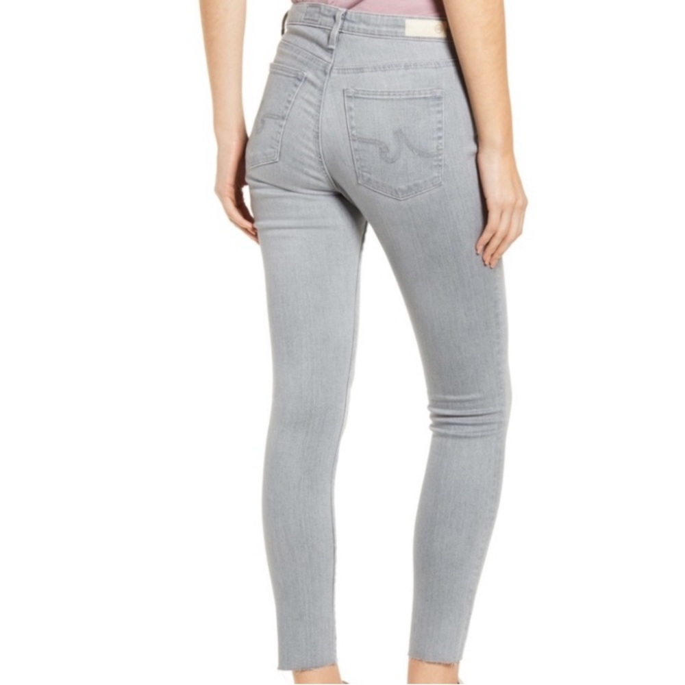 New AG Adriano Goldschmied Aaran Raw Hem Ankle Skinny Jeans Gray 25 0 NWT